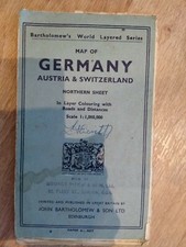 Antique Map Germany Austria Switzerland Bartholomew