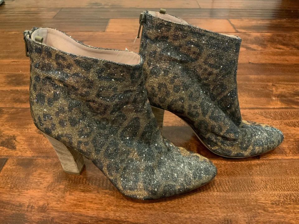 Botines SJP Marrón Minnie Leopardo Brillo, Talla 8.5 (US) 38.5 (EUR) Foto 4 de 4