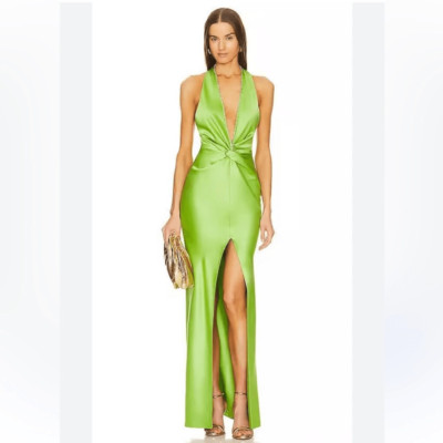 KHANUMS HALTER NECK DRESS WITH SLIT NWT
