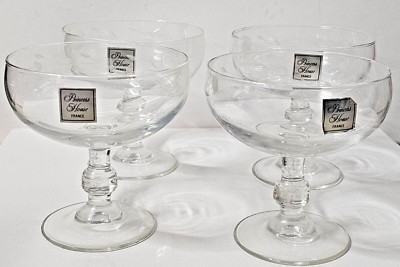 Princess House Crystal Heritage Dessert Dish Set  507 Footed Vintage 1988 Etched