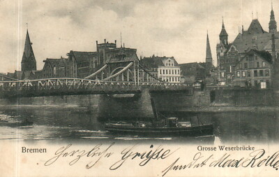 Postcard * Bremen-Grosse Weser-Brücke (AB) 20461