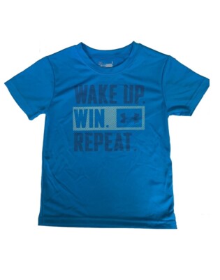 Under Armour Kids Boy's Wake Up Win Repeat Tee Blue