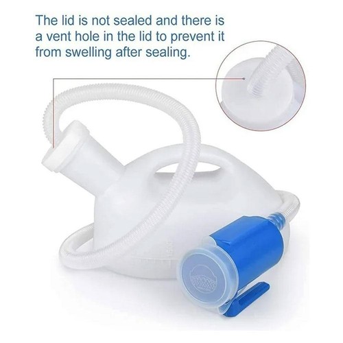 Urinal with Hose Bedpan Male~Urinal Urine Bottle Sealable with I1E7 - Zdjęcie 5 z 10