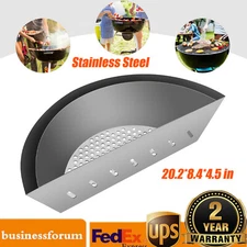 For 15" Charcoal Grills BBQ Semicircular Stainless Steel Charcoal Basket