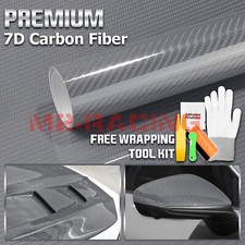 7d Carbon Fiber Gray High Gloss Auto Vinyl Wrap Sticker Sheet Film Decal Diy 6d
