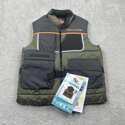 Stearns Cold Weather Flotation Fishing Vest Men's Medium Pockets Full zip