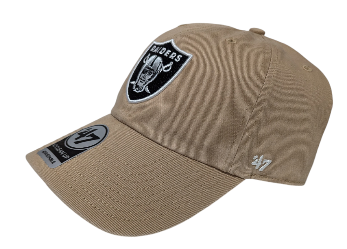 Las Vegas Raiders 47 Brand Clean Up Adjustable Hat Classic Khaki