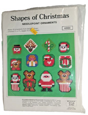 Studio 12 Shapes of Christmas Needlepoint Ornaments 2554 Vintage 1983 USA