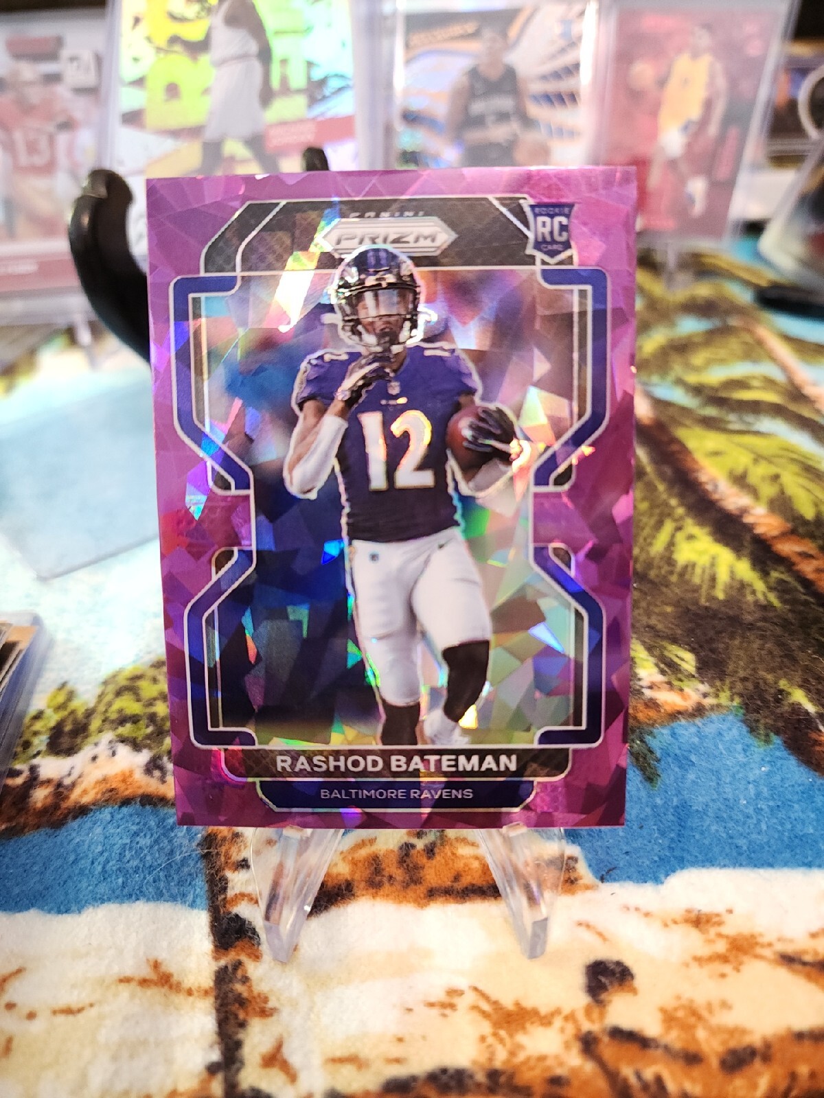 Rashod Bateman 2021 Panini Prizm Color Match Purple Cracked Ice Rookie RC #/225