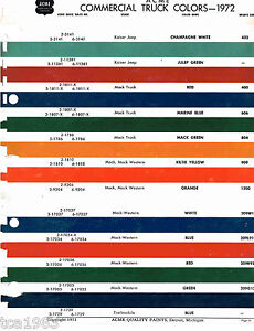 Mack Truck Color Chart