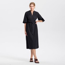 Women's Puff Elbow Sleeve Midi Shirtdress - Universal Thread Black XS