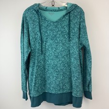 Athleta Hoodie Women M Teal Pullover Activewear Athleisure