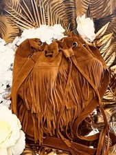 Boho Style Crossbody Bucket Tassel Bag With Adjustable Strap Brand New