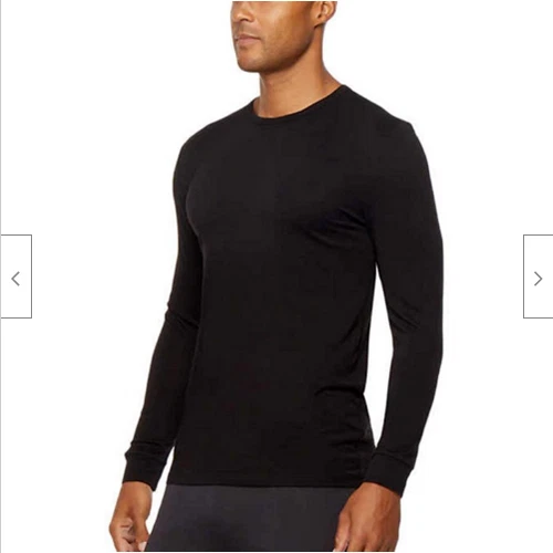 32 Degrees Mens Heat Base Layer Long Sleeve Stretch Tee in Black Size M