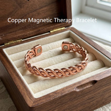 Pure Copper Magnetic Therapy Bracelet High Polished Twisted Chain Arthritis Pain
