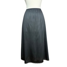 Vintage 90's XL Goth Black Lace Trim Slip Skirt JC Penny 90's Goth Whimsy Goth