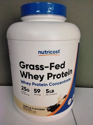 Nutricost Grass-Fed Whey Protein Concentrate (Vanilla) 5LBS