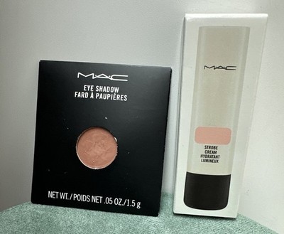MAC Eyeshadow Refill *SOFT BROWN* (1.5g/0.05oz) & Strobe Cream .2 Oz NEW  