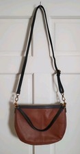 Fossil Jolie Brown and Black Leather Crossbody Shoulder Bag