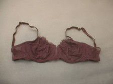 36DD Auden Womens Brown Lace Unlined Underwired Back Closure Demi Bra 8A