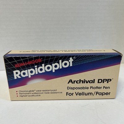 VNTG Koh-I-Noor Rapidoplot Archival DPP Plotter Pens 0.50mm Black NOS Lot Of 4