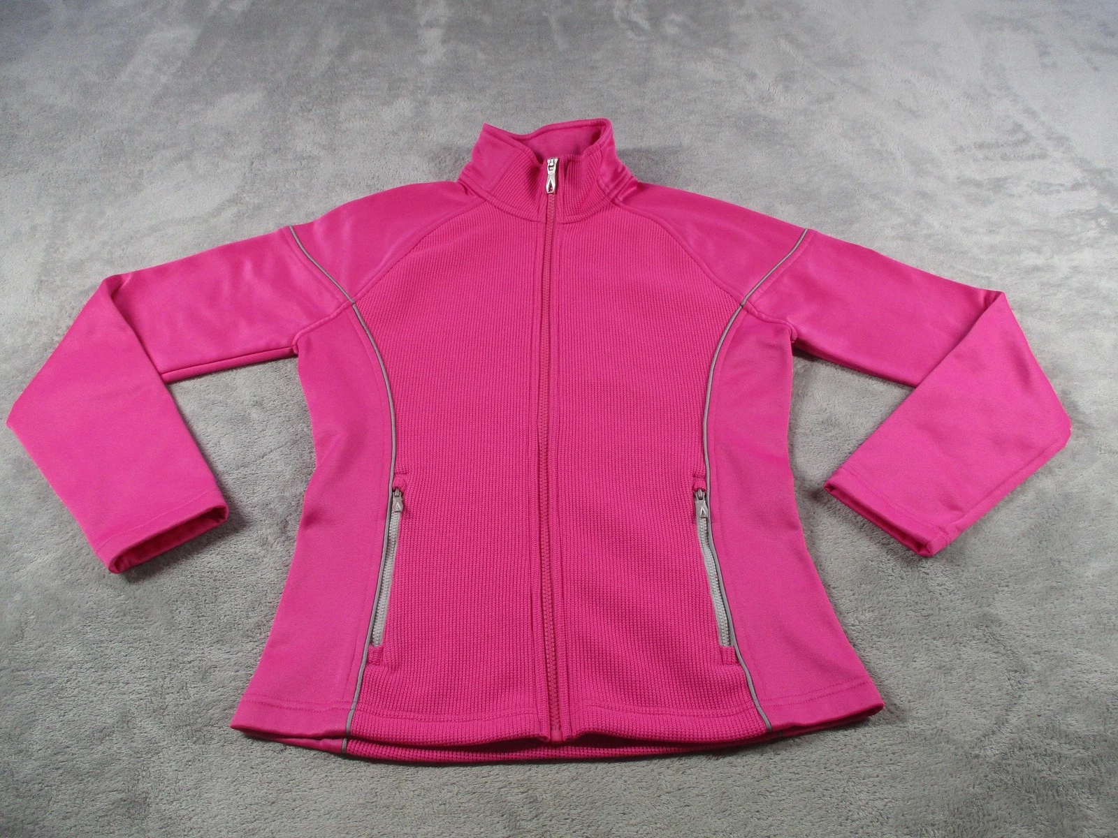 Spyder Jacket Womens Medium Pink Full Zip Fleece Ski Outdoor Pockets Warm