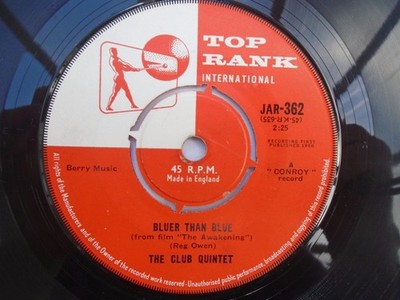 Club Quintet Bluer Than Blue 7'' Top Rank JAR362 EX 1960
