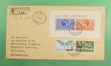 DR WHO 1938 FDR ROOSEVELT COLLECTION HR HARMER SWITZERLAND HEGI S/S R23936