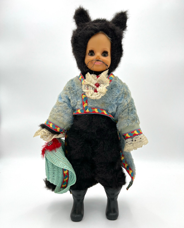 Vintage 18” Puss in Boots Cat Doll – 1960s–70s – Storybook Style