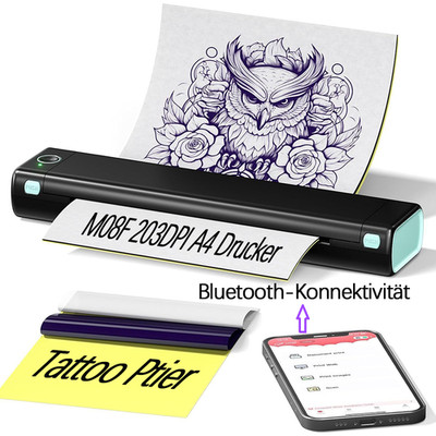 Phomemo M08F Tattoo Stencil A4Drucker Tattoo Transfer Drucker with 10pcs