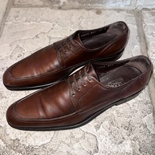 Scarpe derby in pelle di mogano Salvatore Ferragamo Italia come nuove punta grembiule 8,5 D uomo