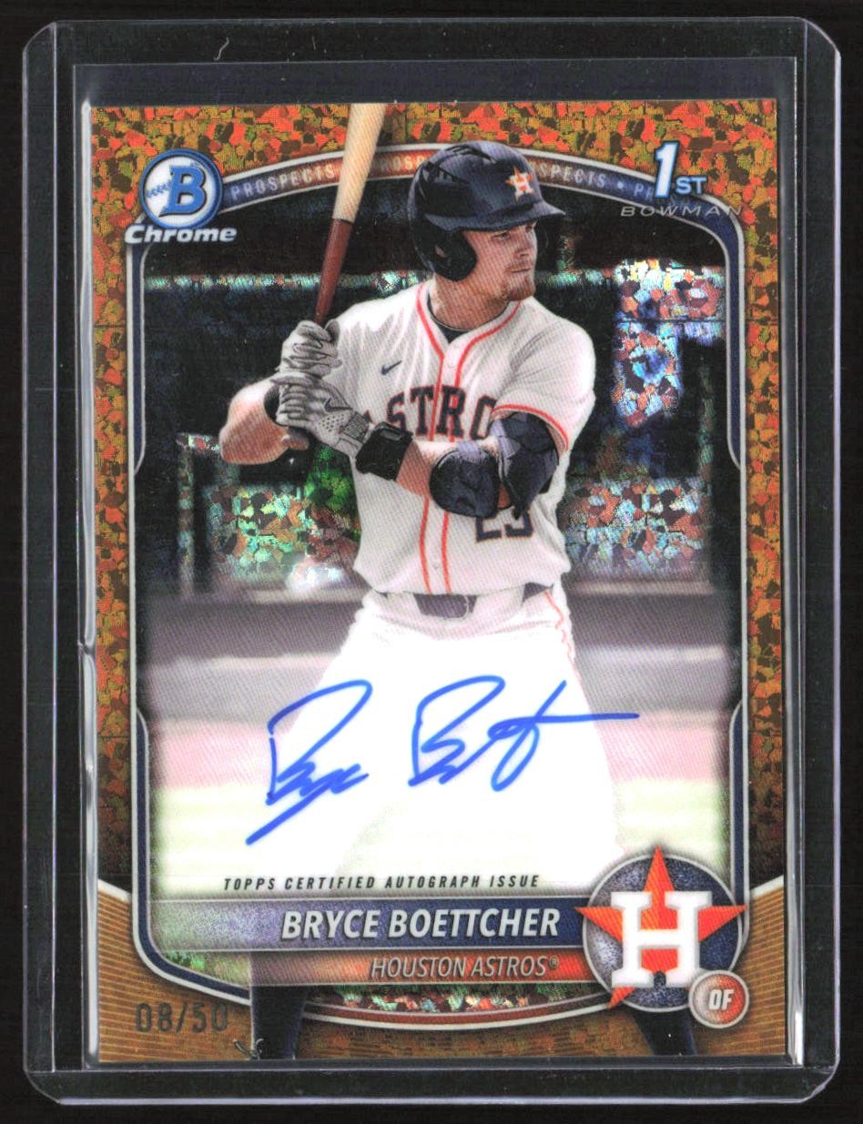 2025 Bowman Chrome Bryce Boettcher Gold Shimmer Auto /50 Houston Astros #CPA-BB