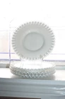 4 Fenton Silver Crest Dessert Luncheon Salad Plates Vintage Milk Glass