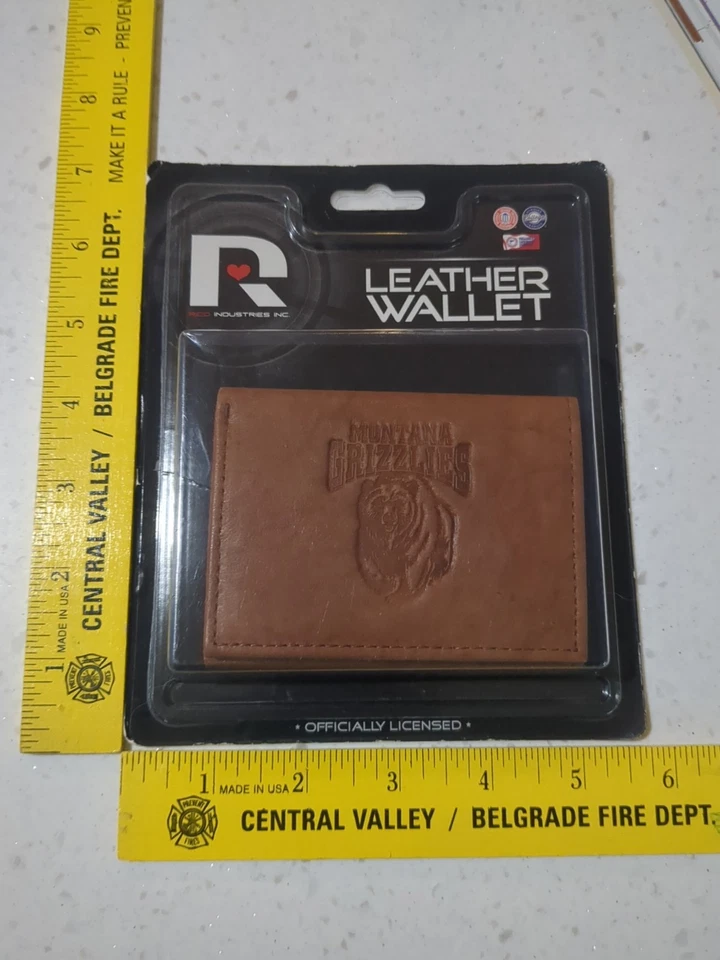 Rico Industries Montana Grizzlies UM Laser Engraved Leather Wallet Camel Brown - Image 3 of 4