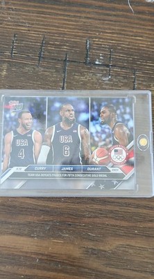 2024 Topps Now Olympic Games - LeBron James, Stephen Curry, K D Blue Topps Logo