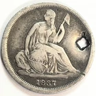 1837 Seated Liberty Dime No Stars Silver Coin EF XF EXTRA FINE