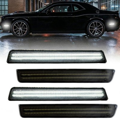 4PCS LED Side Marker Light Front Rear Bumper Lamp For 2015-2023 Dodge Challenger