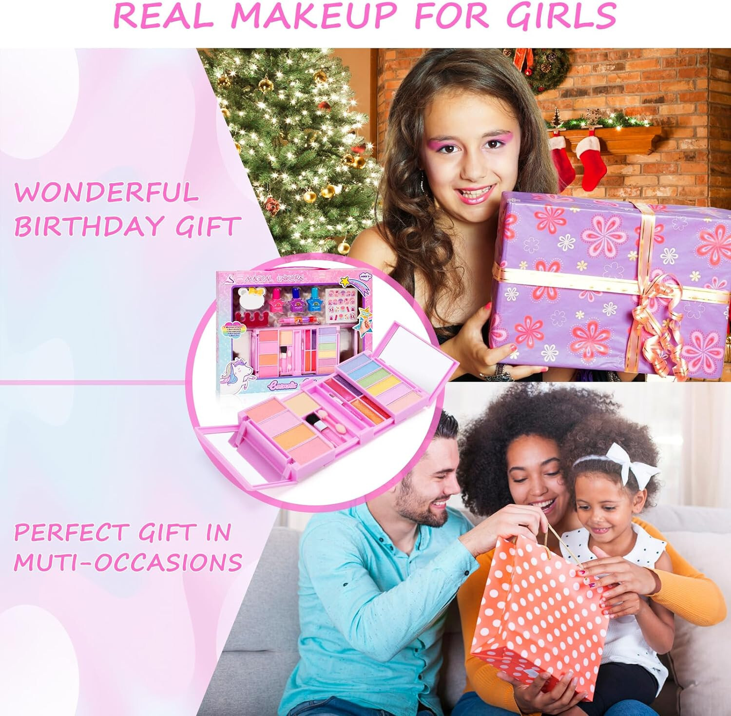 Kids Makeup Sets for Girls 32 Pack Washable Real Make Up Set with Cosmetic Case eBay