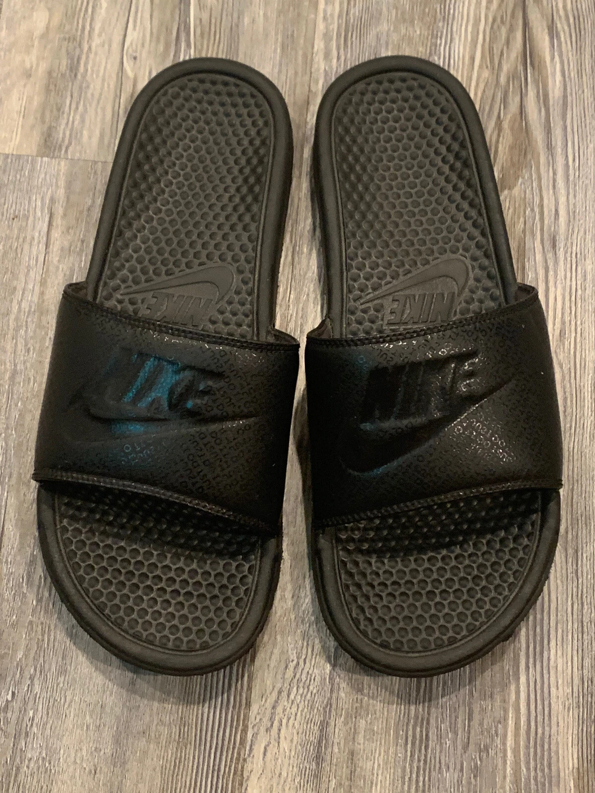 Sandali diapositive uomo Nike Benassi JDI triplo logo nero taglia 13