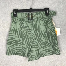 C&C California Shorts Womens Small Belt Palm Resort Coastal Vacation Lyocell 