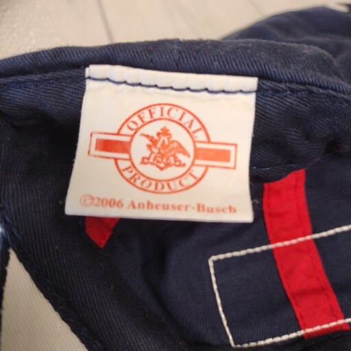 Budweiser Baseball Hat with Red Logo Patch on Blu… - image 7