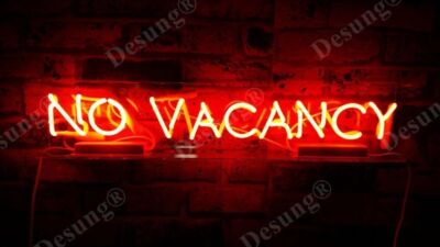 US STOCK 24'' No Vacancy With Switch on off For Word NO Neon Sign Light Lamp JY