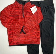 Boys Size 4 Active Quarter Zip Long Sleeve Pullover  Jogger Pants Set Outfit