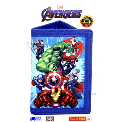 Offizielle Marvel Avengers dreifach faltbare Geldbörse Kinder Reißverschlussfach Münzkarte