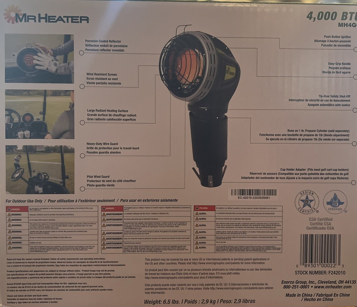 Mr. Heater Mh4gc Golf Cart Heater F242010 705353187100 | eBay