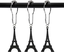 Set of 12 Eiffel Tower Shower Curtain Hooks Parisian Paris France Shabby French 