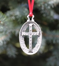 Lead Free Pewter Cross Ornament Religious Decor Religion Gift Jesus USA Made NEW