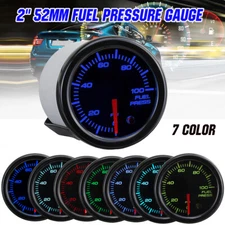 2" 52mm Digital + Pointer 7 Color LED 0-100 Psi Fuel Pressure Gauge Meter+Sensor
