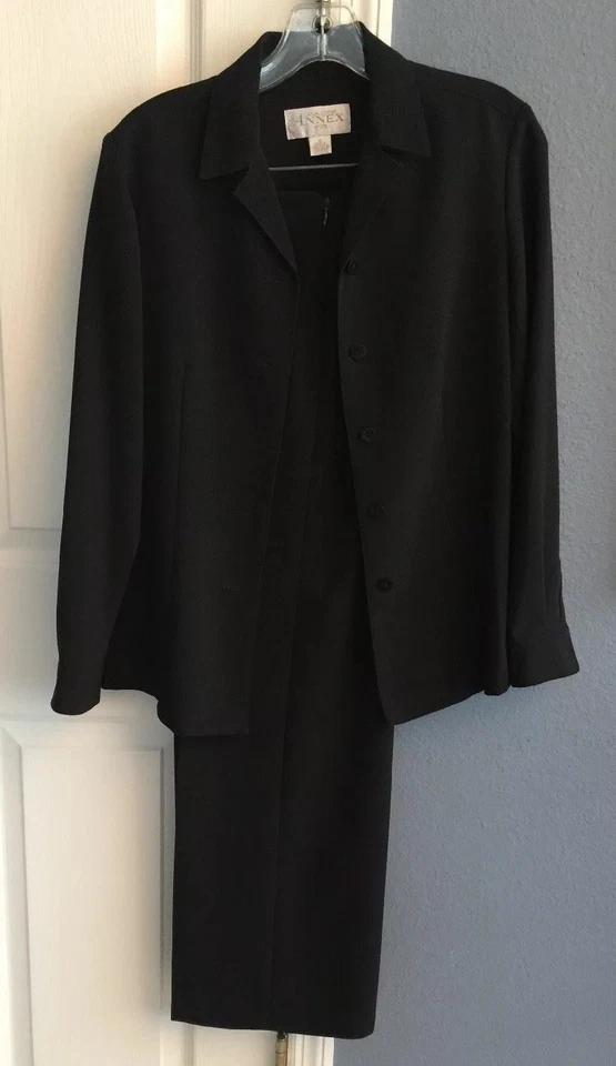 Casual Corner Annex Mujer Pequeño Conjunto Traje Negro Conjunto Blazer Pantalones Talla 2 Foto 2 de 4