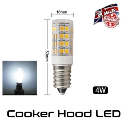 TRADE ELECTRIC Cooker Hood Bulb LED 4W (40W) Daylight White Light E14 Small Edison Screw *Uk*